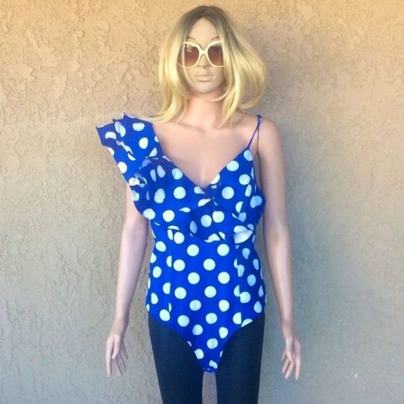Tea & Cup Polka Dot Bodysuit Blouse - Picture 2 of 9